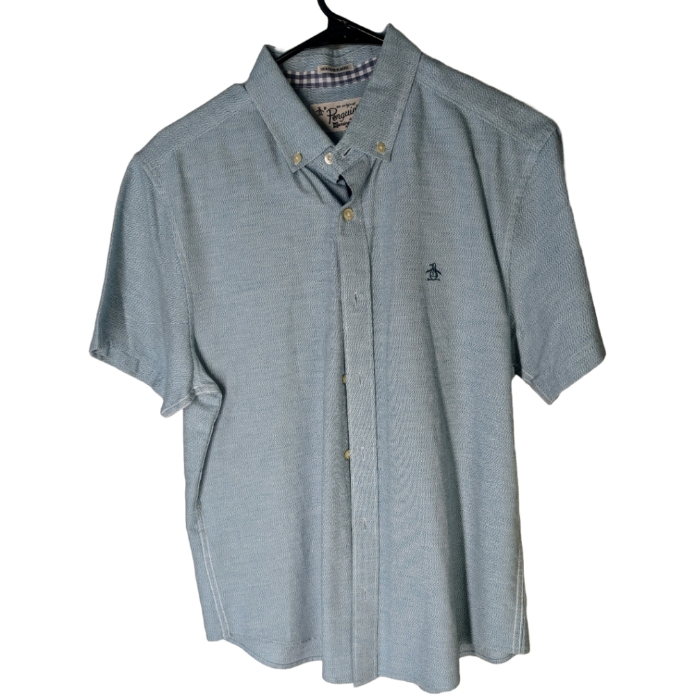 Vintage Button Down Shirt Light Blue Size M